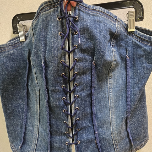 Venezia Jeans Denim Bustier Top - Picture 4 of 7